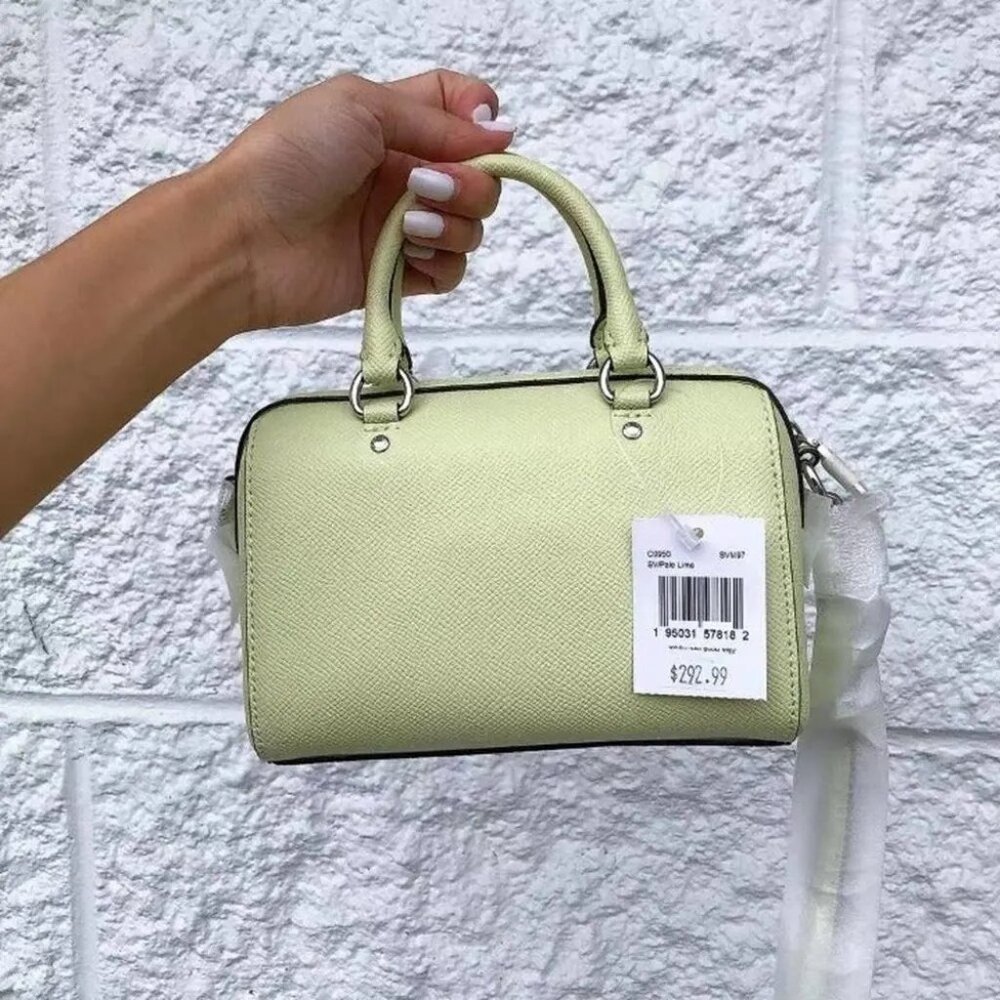 Coach C9950 Mini Rowan Crossbody In SV/Pale Lime - Picture 2 of 5